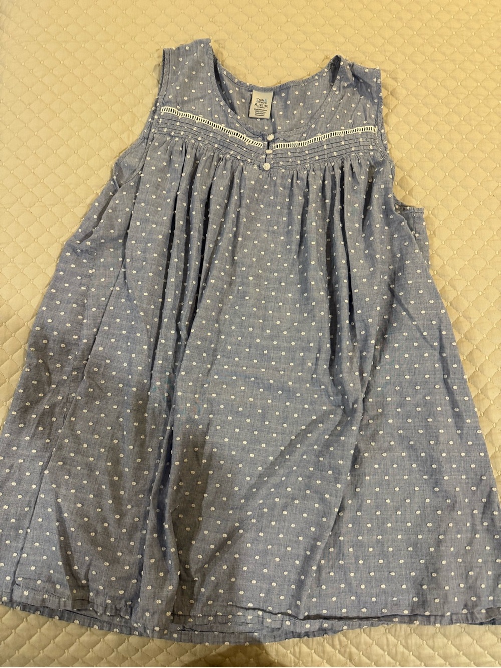 Crate&Barrel Blue Polka Dot Sleeveless Nightdress